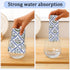 Set 12-12x12 Inch Ridhi Light Steel Blue Hand Block Print Cotton Waffle Dish Cloth of Super Absorbent, Soft, Reusable