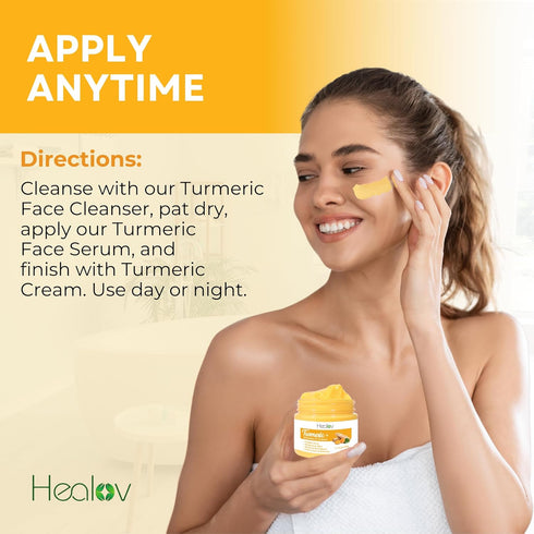 Turmeric Face Cream for Face & Body - All Natural Skin Brightening Lotion - Fades Scars, Evens Tone, Fights Acne