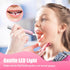 Kids Electric Toothbrush for Ages 2-12 - Pink Giraffe - with Timer and Rainbow LED Light Up