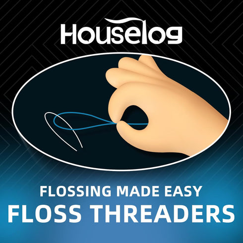 Dental Floss Threader, Deep Clean Floss for Braces, Bridges, Implants, 50 Count (Pack of 6)