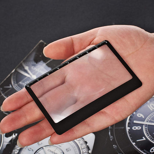 leasote 3X Portable Credit Card Size Ultra-Thin High Clarity Magnifying Glass Reading Magnifier for Reading Fine Print