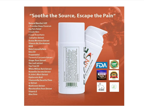 Pain Relief Cream for Joint Soreness, Sports Pain, Muscle Relaxation - Non-Greasy 3.4 oz for Arthritis, Back, Shoulder