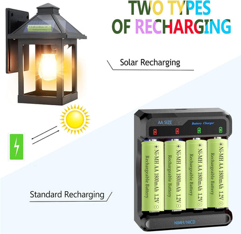 Teneyuuo 1.2v 1800mAh Devices,4 Packs 1800mAh Ni-Mh Rechargeable AA Batteries High Capacity for Outdoor Solar