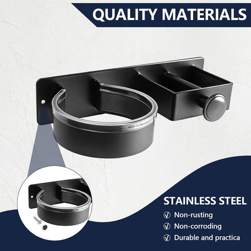 Orepzinc Hair Straightener Holder Wall, Thickened Blow Dryer Holder Wall Mounted Stainless Steel Hairdryer Holder