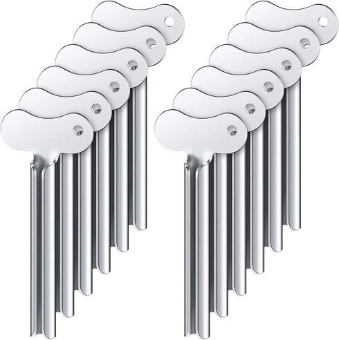 ZOCONE Toothpaste Squeezer, 12pcs Metal Tube Squeezer Key Stainless Steel Toothpaste Roller Tube