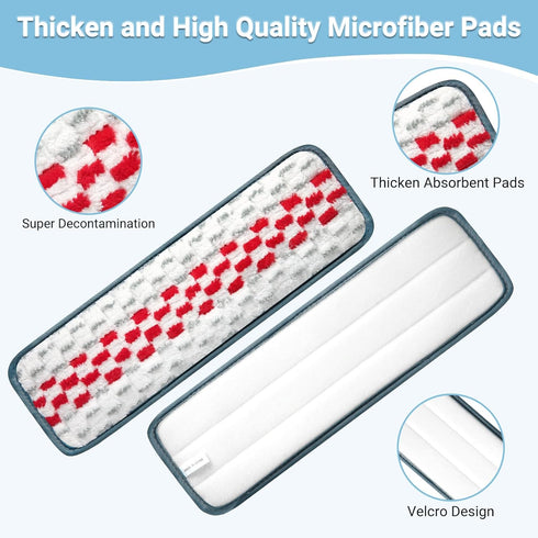 Reusable Mop Pads, 5 Pack Compatible with Swiffer PowerMop, Microfiber Machine Washable Replacement Pads for Hardwood