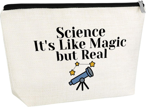 Thank You Gift for Scientist Women: Makeup Bag for Science Teacher, Physicist, Chemistry, Biology Graduation.
