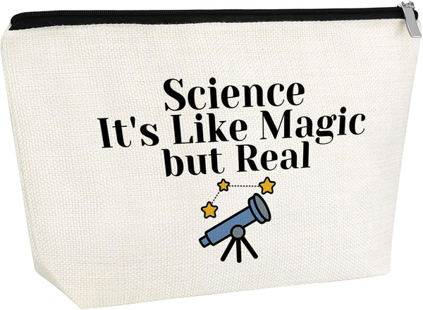 Thank You Gift for Scientist Women: Makeup Bag for Science Teacher, Physicist, Chemistry, Biology Graduation.