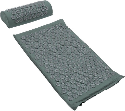 Set Acupoint Massage Mat and Massage Pillow with Carry Bag Non-Slip Washable Acupressure Mat for Full Body Relief