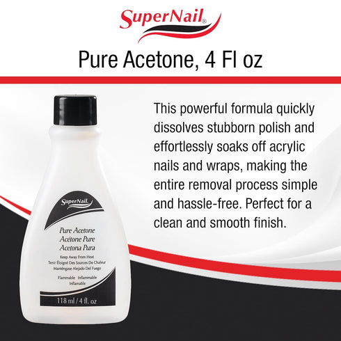 Super Nail Pure Acetone, 4 Fl Oz