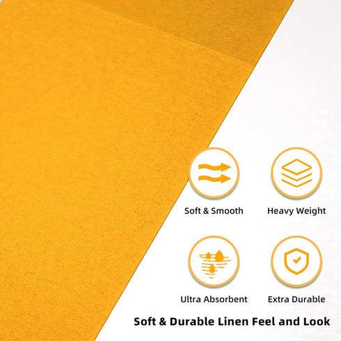 KAMMAK 100 Pack Disposable Mustard Yellow Paper Dinner Napkins, Premium Thick with Flatware Pocket for Events