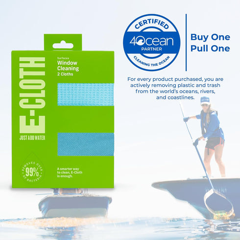 E-Cloth Window Cleaner Kit - Microfiber Towel Cleaning Kit for Streak-Free Windows, Car Windshield, Mirrors - Alaskan