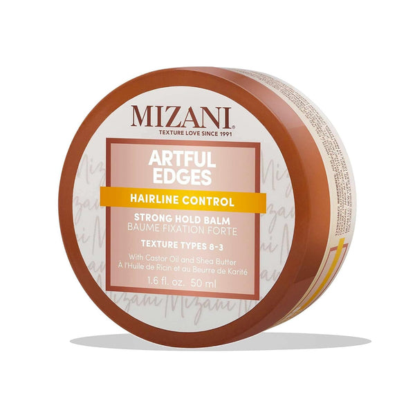Mizani Artful Edges Edge Control Gel | Strong Hold Hair Balm | Flake-Free with Castor Oil & Shea Butter | 1.6 Fl. Oz
