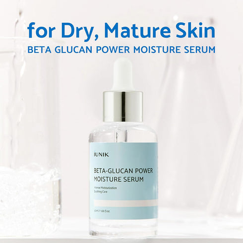 IUNIK Beta-Glucan Power Deep Moisture Vegan Serum for Dry Mature Sensitive Skin - Korean Skincare