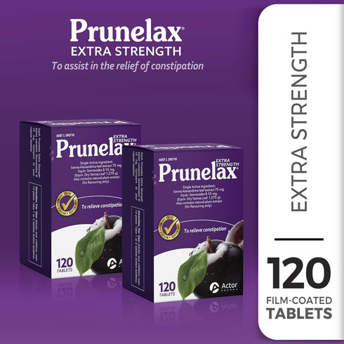 Prunelax Tablets - Extra Strength Natural Laxative Supplement with High Strength Senna for Constipation Relief