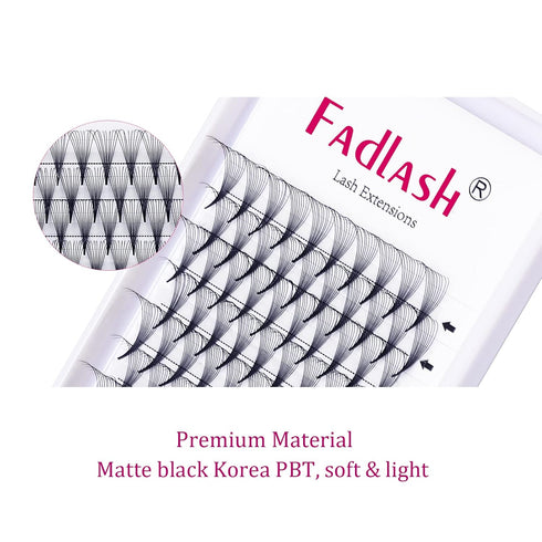 Premade Fans Eyelash Extensions 10D 0.07 D Curl, 15mm Volume Lash Extensions, Short Stem Premade Lash Fans Supplies