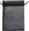 50 Pcs 5x7 Gifts Wrap Bags, Black Organza Sheer Fabric Drawstring Mesh Bags for Baby Shower, Anniversary