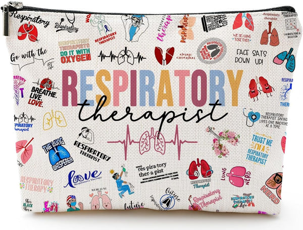 Respiratory Therapist Gifts Makeup Bag, RT Gift for Women, Work Adult Humor Employee Pulmonology Nurse Coworker