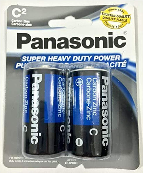 6PC Size C Panasonic Batteries Super Heavy Duty Power Zinc Carbon