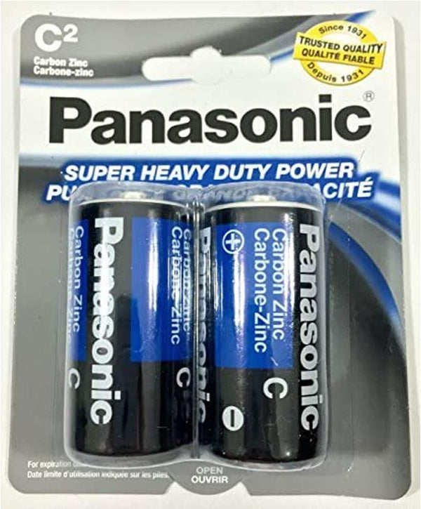 6PC Size C Panasonic Batteries Super Heavy Duty Power Zinc Carbon