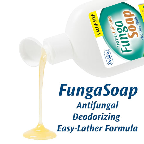 PediFix FungaSoap Tea Tree Cleansing Wash, Antifungal Body Wash & Foot Soap, All-Natural Tea Tree Oil Cleanser for