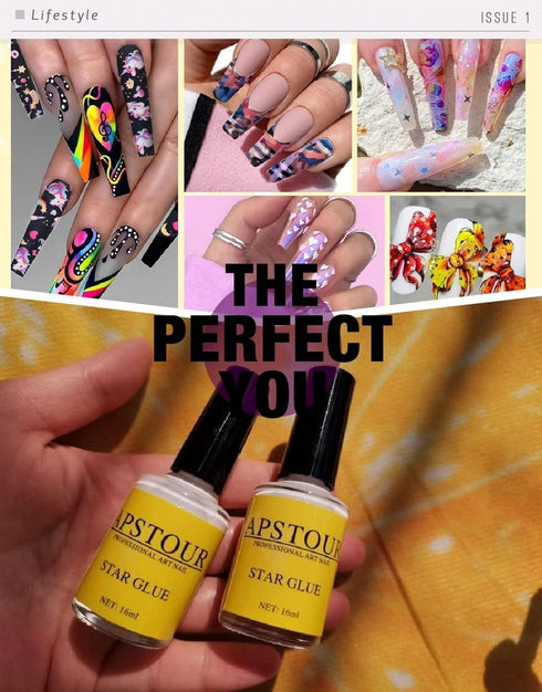 Nail Art Foil Glue Gel - Starry Sky Nail Art Glue for Foil Stickers, 16 ML, 2 Bottles