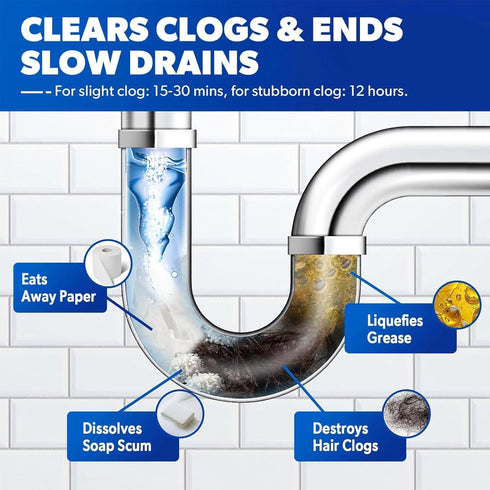 iekufes 1PCS Multi-Purpose Pipeline Dredging Agent, Toilets, Bathroom Drains & Floor Pipes | Safe for All Pipe Types