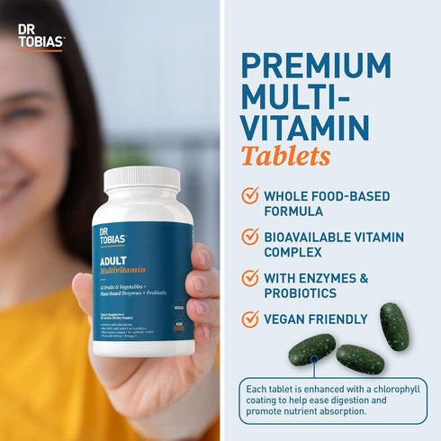 Immune 42 (90 30 Dr. Tobias Adult Multivitamin for Women & Men - Supporting Vitamins from Fruits, Vegetables, Plus