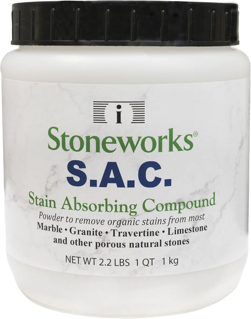 Stoneworks SAC Poultice Powder (2.2 Lb) Powder to remove organic stains such as