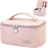 Makeup Bag Travel Cosmetic Bag, Large Capacity PU Leather Organizer, Portable Toiletry Bag for Women, Makeup Storage