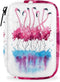QsirBC Watercolor Flamingo Daily Pill Organizer Travel Medicine Container Holder Bag Weekly Pills