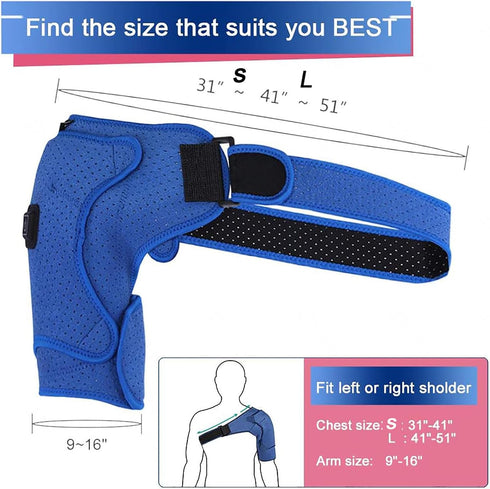 LoKori Frozen 3 Settings,Compression Heated Shoulder Wrap Brace, Shoulder Heating Pads Massager for Men Women Shoulder