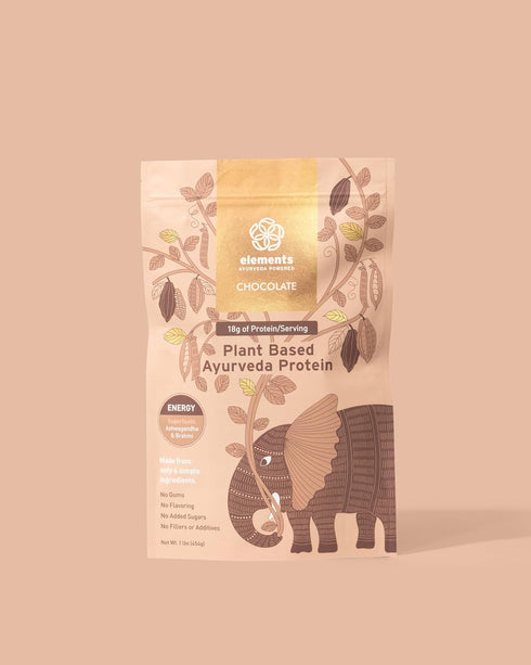 Elements Plant Based Vegan Chocolate Protein Powder, 1lb, Meal Replacement Shake, Keto, Non-GMO