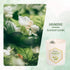 Kamria 7oz Jasmine Scented Candle with Crystals Inside, Natural Soy Wax Aromatherapy with Green Stones & Gold Flakes