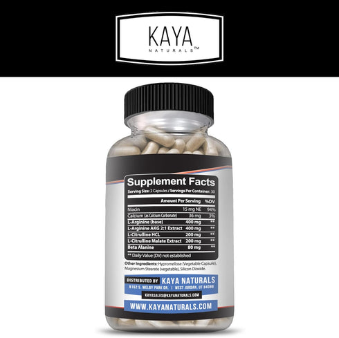 Kaya Naturals Nitric Blast, 60 Capsules - Potent All-Natural Herbal Supplement for Pre-Workout Energy