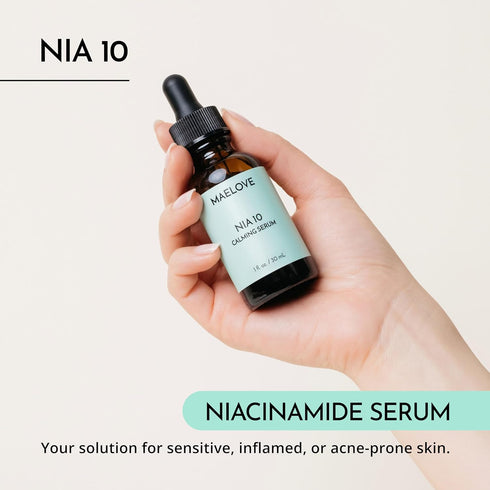 MAELOVE NIA 10 Niacinamide Serum, Calming Face Serum for Hydration, Pore Refinement, Suitable for Sensitive Skin
