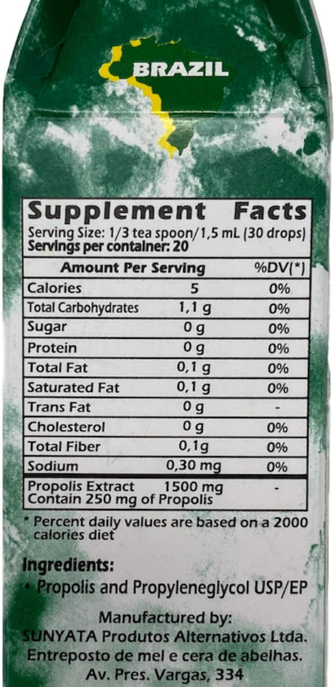 Pon Lee Brazil Green Bee Propolis Liquid Extract, No Alcohol, 30ML, 1 Pack