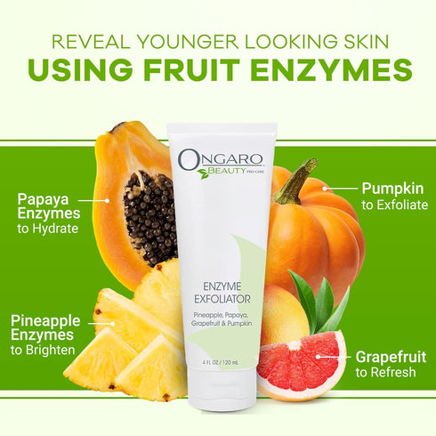 Ongaro Beauty Organic Face Scrub - Natural Exfoliating Face Wash & Enzyme Peel for Sensitive Skin, 4 FL OZ