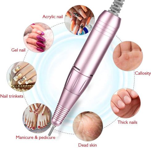Nail Drill Handle, 35000RPM Electric Handpiece Pen for Manicure Polishing and Grinding, Nail Drill Machine Tools