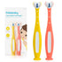 Frida Baby Triple-Angle Toothhugger Training Toddler Toothbrush | Cleans All Sides at Once | 2 Pack (Yellow + Pink).