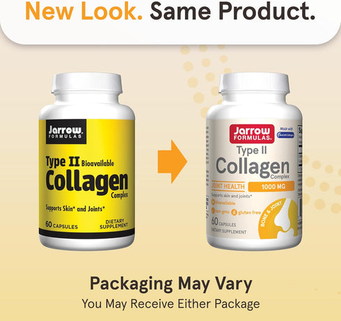 Jarrow Formulas Type II Collagen Complex, 1000 mg Supplements, 60 Capsules, 30 Day Supply, Supports Skin and Joint
