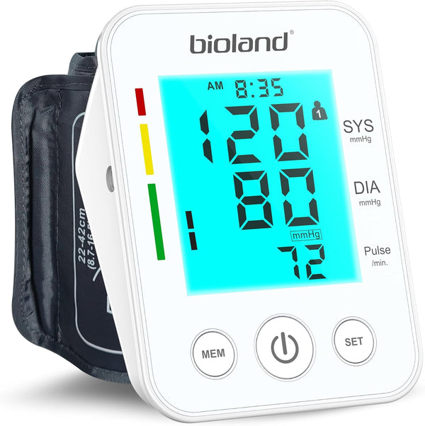 Upper Arm Blood Pressure Monitor, Automatic Digital BP Machine with Backlit LED Screen, Adjustable Cuff, BPM Model