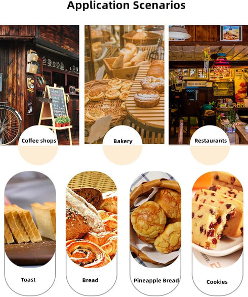 XZJMY 50Pcs Packaging 5.1"x3.9"x11") Bakery Bags,Paper Bread Bags with Clear Front Windo, Tin Tie Tab Lock Kraft Tin