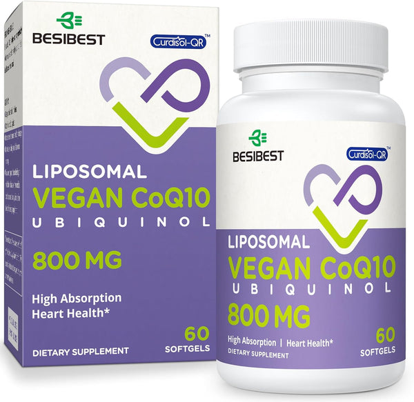 Liposomal Ubiquinol CoQ10 800 MG Softgel - High Absorption Antioxidant for Heart & Brain Function, Energy Production,