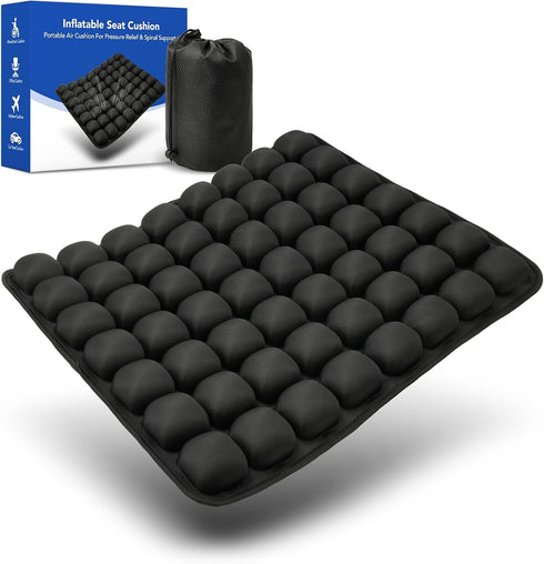 Inflatable Wheelchair Cushion for Pressure Relief - Self-Inflating Seat Pad for Mobility