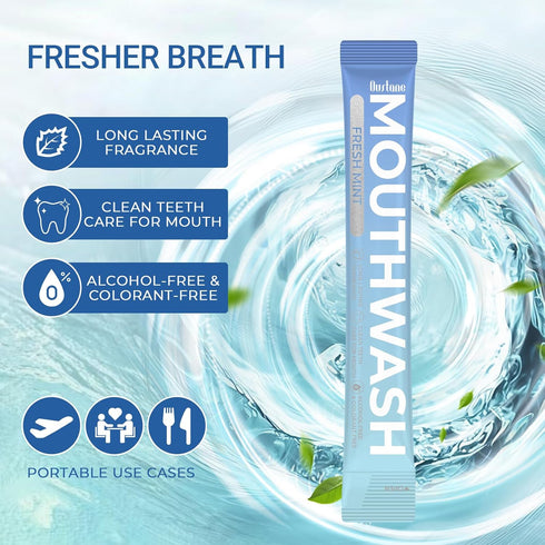 OUSTANE Packs (Pack 30) Mouthwash Travel Size, Alcohol-Free Fresh Mint Mouthwash Strips, Long-Lasting Freshness