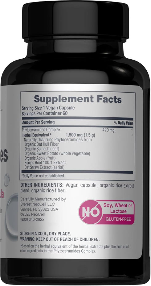 NeoCell 60 Phytoceramide Complex Supplement | Capsules | Advanced Formula | Vegan Plant Derived Ceramides