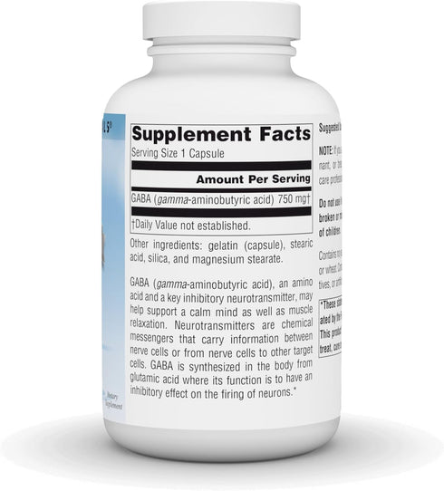 Source Naturals Serene Science GABA, 750mg, for a Calm Mind, 180 Capsules