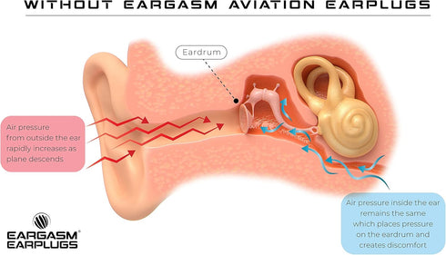 Eargasm Aviation Earplugs - Small Airplane Ear-Plugs for Ear Pressure Relief on Flights for Kids and Adults