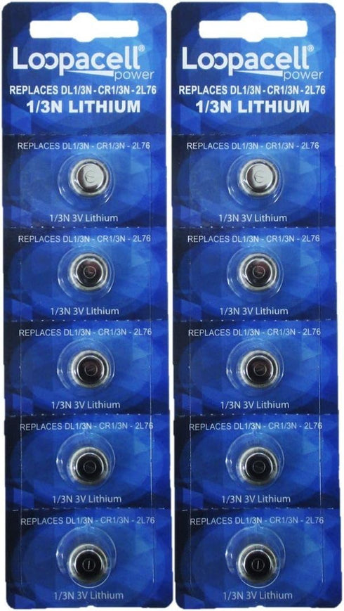 1/3N Battery Replacement for DL1/3N CR1/3N 3V Lithium Battery Pack of 10